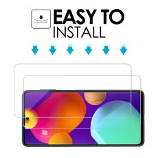 Samsung M62 Screen Protector UK Oleophobic Coating, Crystal Clear, Ultra Thin Tempered Glass - (2 Pack)