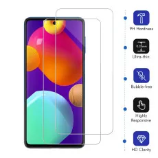 Samsung M62 Screen Protector UK Oleophobic Coating, Crystal Clear, Ultra Thin Tempered Glass - (2 Pack)
