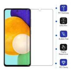 Screen Protector For Samsung A52 Bubble Clear Case Friendly Tempered Glass - (2 Pack)
