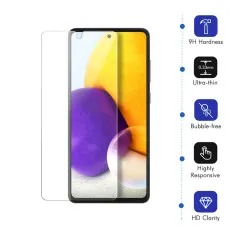 Screen Protector for Samsung A72 Oleo-phobic Coating Crystal Clear Tempered Glass - (2 Pack)