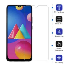 Samsung F02s Screen Protector UK Bubble Clear Tempered Glass High Transparency, Dust-Free - (2 Pack)
