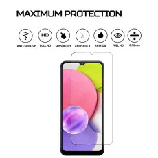 Samsung A03s Screen Protector UK Tempered Glass Case Bubble Free Crystal Clear (2 Pack)