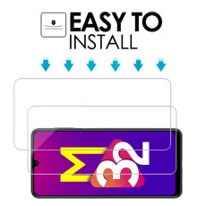 Samsung M32 2.5D Screen Protector Tempered Glass 9H Hardness, High Transparency, Dust-Free - (2 Pack)