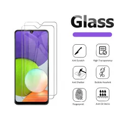 Samsung A22 Screen Protector Crystal Clear Tempered Glass (2 Pack)