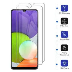 Samsung A22 Screen Protector Crystal Clear Tempered Glass (2 Pack)
