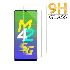 Samsung M42 5G Tempered Glass Screen Protector Oleophobic Coating, Crystal Clear, High Transparency, Dust-Free - (2 Pack)