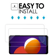 Samsung M12 Screen Protector Tempered Glass Crystal Clear, Ultra Thin, Scratch Resistant, 9H Hardness - (2 Pack)