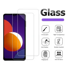 Samsung M12 Screen Protector Tempered Glass Crystal Clear, Ultra Thin, Scratch Resistant, 9H Hardness - (2 Pack)