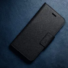 iPhone 7 Leather Book Case – Black Flip Cover UK Edition