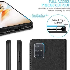 Samsung A71 Phone Leather Case – Magnetic Closure Wallet Cover