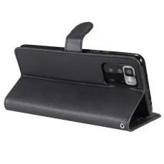 Xiaomi Redmi Note 10 5G Phone Wallet Case Black – PU Leather Flip Stand Cover