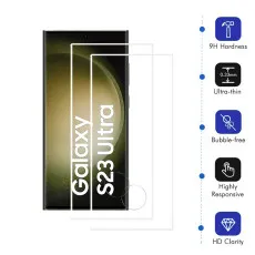 Samsung S23 Ultra Screen Protector (2023) 9H Anti-Bubble Tempered Glass (2Pack)