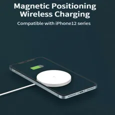 15W MagSafe Wireless Charger – Fast Magnetic Pad for iPhone 15/14/13/12, Slim & Portable Design