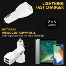 Charge Fast – Dual USB Car Charger 2.4A Quick Charging Adapter