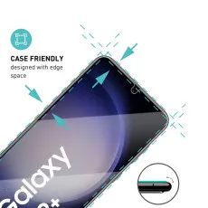 Samsung S23 Plus Screen Protector (2023) Crystal Clear Anti-Bubble Tempered Glass (2Pack)