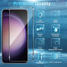 Samsung S23 Screen Protector (2023) Anti-Bubble Crystal Clear Tempered Glass (2Pack)