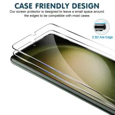 Samsung S23 Screen Protector (2023) Anti-Bubble Crystal Clear Tempered Glass (2Pack)