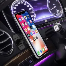 Magnetic Car Phone Holder Dash Car Mount Desk Stand, Stick-on Dashboard 3M-Adhesive Bendable Base and Metal Plate Included