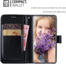 Case for Xiaomi 12 Lite Wallet Faux Leather Flip Case Card Slots Secure Magnetic Closure (Black)