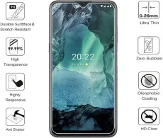 Nokia G21 Screen Protector UK (2022) 9H Tempered Glass Crystal Clear (2 Pack)