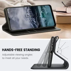 Case For Nokia G11 (2022) Leather Flip Book Magnetic Case Cover - Black