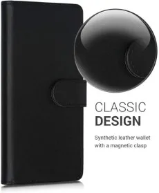 Oppo K5 (2019) Wallet Phone Case – Black PU Leather Flip Cover with Stand