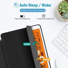 iPad Mini 5 Case (2019)/Mini 4 Slim Soft Magnetic Smart Cover Black