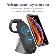 3 in 1 Wireless Charging Station Phone Fast Charger For iWatch AirPod iPhone Charging Dock Stand