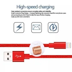 iPhone Charging Cable UK Braided 8 Pin Charging Lead USB Data Cable