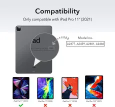 iPad Pro 2022 Case UK 4th Gen Compatible with A2435, A2761, A2762 Crystal Clear