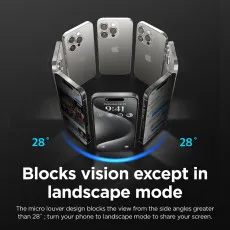 iPhone 15 Pro antispy tempered glass.