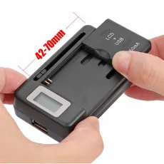 Universal Battery Charger UK 3 Pin Plug with USB Charging Port LCD Display
