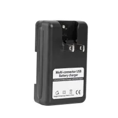 Universal Battery Charger UK 3 Pin Plug with USB Charging Port LCD Display