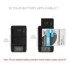 Universal Battery Charger UK 3 Pin Plug with USB Charging Port LCD Display