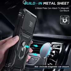 For Samsung Galaxy A13 4G Magnetic Black Ring Cover Case