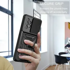 For Samsung Galaxy A13 4G Magnetic Black Ring Cover Case