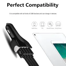 USB Car Charger For Multi 4 Port
