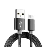 Micro USB Cable UK Heavy Duty Braided Micro USB Fast Charging Cable 2M Lead For Samsung OPPO Huawei