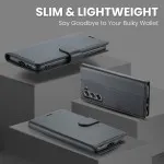 Samsung Galaxy S21 FE Wallet Case with RFID Blocking – PU Leather Flip Folio, Card Holder, Shockproof Magnetic Cover for Men & Women