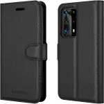 Huawei P40 Pro Wallet Case in Black Wallet Heavy Duty Protective Shock Resistant Flip Cover