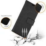 Huawei Honor 8 Pro Black PU Leather Wallet Case with Stand & Magnet
