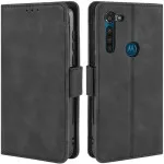 Motorola Moto G8 (2020) Black Leather Wallet Case – Shockproof Design