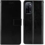 Oppo A55 5G (2021) Wallet Phone Case – Black PU Leather Cover
